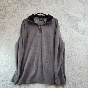 Axcess Sweater Men's XL Gray Fleece Long Sleeve Mock Neck Quarter Zip Pullover